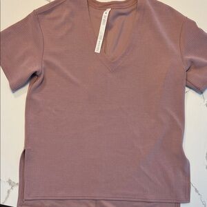 Lululemon Ribbed Softstreme Relaxed-Fit T-Shirt Rose, Size 4